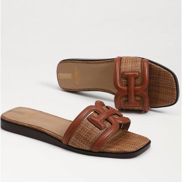 NEW SAM EDELMAN women's irina weave sandals in brown - Picture 3 of 6